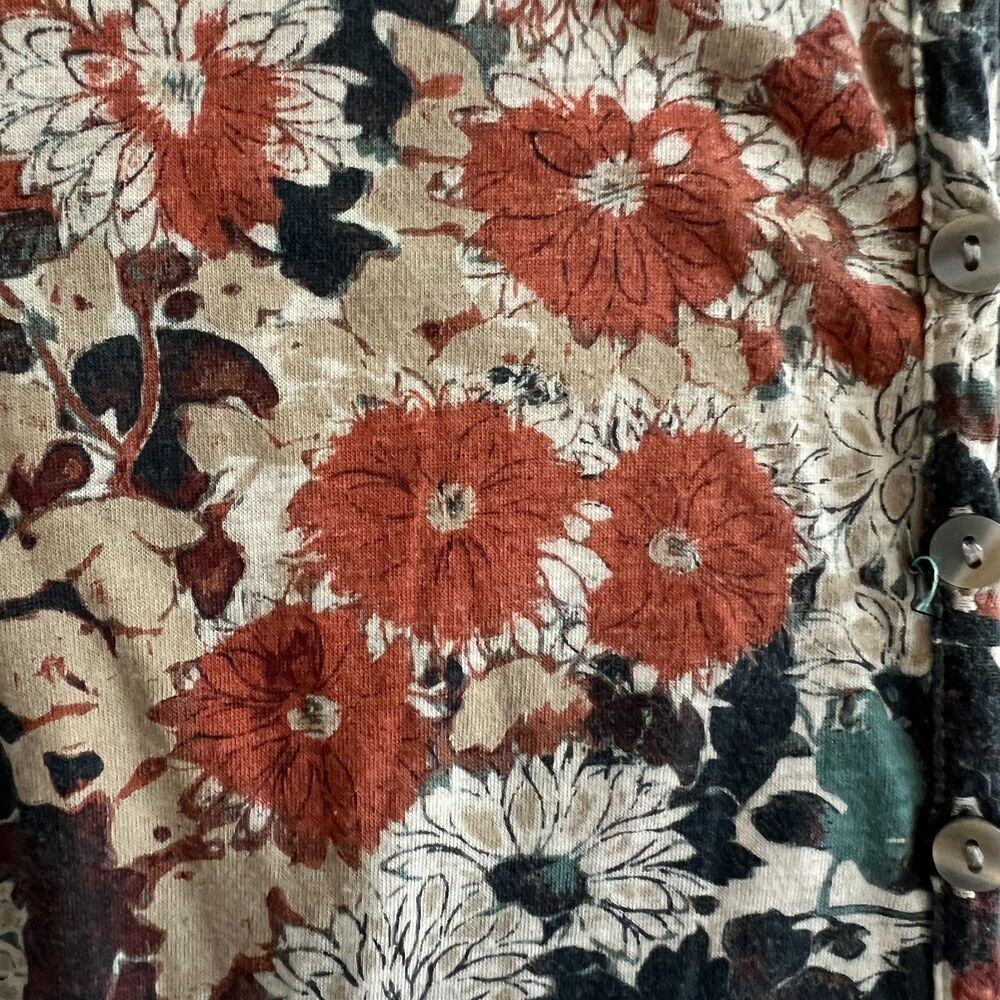 Peruvian Connection Dress S Wanderlust Floral Henley Drop Waist Long Sleeve - Picture 3 of 7